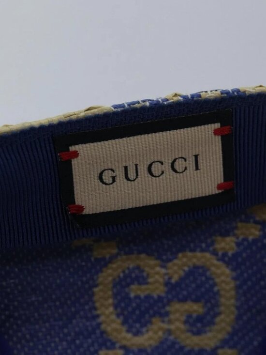 GUCCI Cap GG Canvas Raffia L size Beige 701713 Auth main image 10